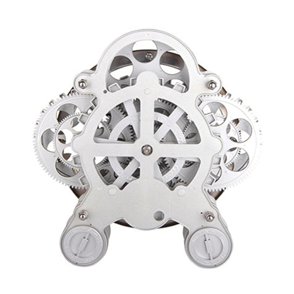 HY-G001 Rotating Double Gear Living Room Stainless Steel Decorative Clock(Silver)