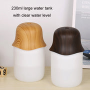 Desktop USB Humidifier Wood Grain Air Aromatherapy Night Light(Light Color)
