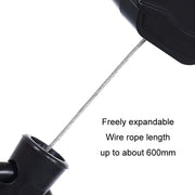 Telescopic High Resilience Steel Wire Rope Metal Anti-theft Buckle(Quick Release Ring White Black)