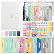 A6 Crocodile Pattern PU Leather Loose-Leaf Binder Budget Notebook Cash Envelope Organizer(Warm White) - Notebooks by PMc TechLife | Online Shopping South Africa | PMc TechLife | Buy Now Pay Later Mobicred