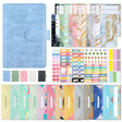 A6 Crocodile Pattern PU Leather Loose-Leaf Binder Budget Notebook Cash Envelope Organizer(Glaze Blue) - Notebooks by PMc TechLife | Online Shopping South Africa | PMc TechLife | Buy Now Pay Later Mobicred