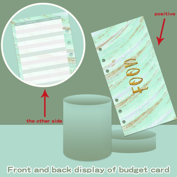 A6 Crocodile Pattern PU Leather Loose-Leaf Binder Budget Notebook Cash Envelope Organizer(Pink)