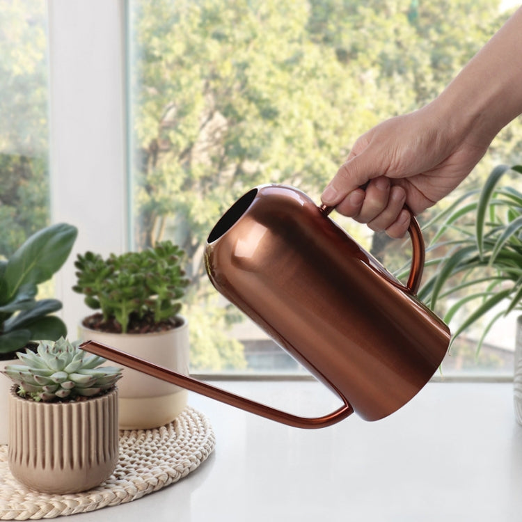 1500ML Household Gardening Stainless Steel Long Spout Heighten Watering Pot, Specification: Ancient Gold
