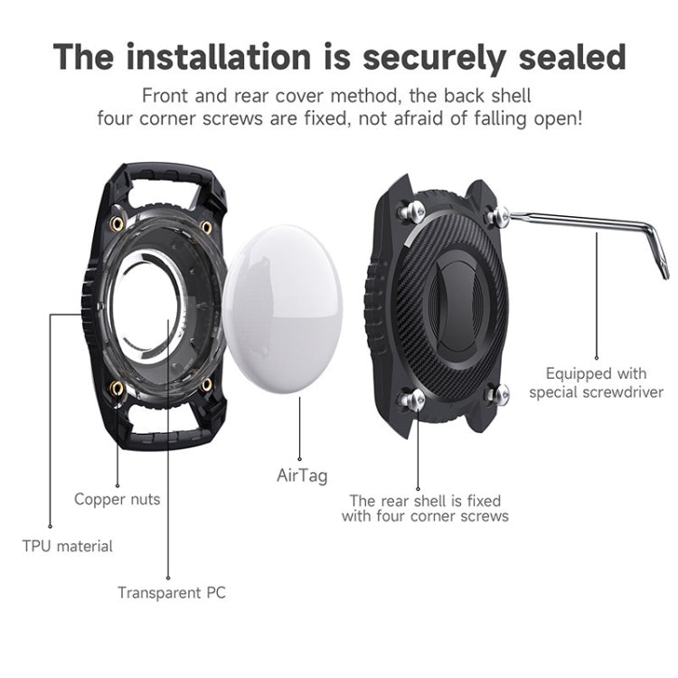 For AirTag Protective Case Three-proof All-inclusive IPX7 Water-resistant Locator Cover(Black)