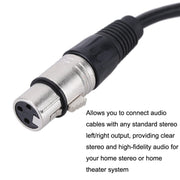 XLR Female To 2RCA Male Plug Stereo Audio Cable, Length: 8m