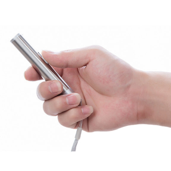 3 in 1 USB Rechargeable Flashlight Infrared Laser Pen Currency Detector Lamp(Silver)