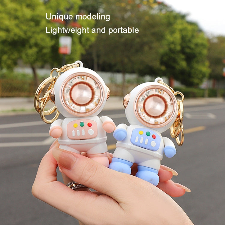 6092 Cartoon Astronaut Fan With Lanyard Portable Mini USB Charging Fan(Pink)