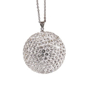 Car Diamond Crystal Ball Rearview Mirror Decoration Pendant(White)