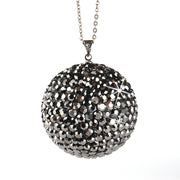 Car Diamond Crystal Ball Rearview Mirror Decoration Pendant(Shiny Black)