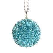 Car Diamond Crystal Ball Rearview Mirror Decoration Pendant(Lake Blue)