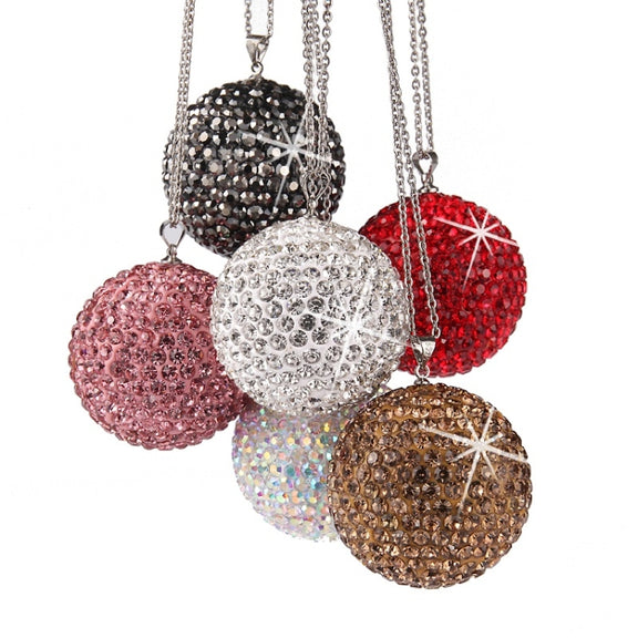 Car Diamond Crystal Ball Rearview Mirror Decoration Pendant(Violet)