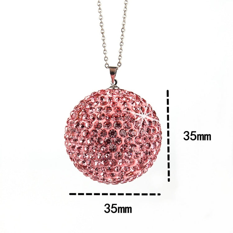 Car Diamond Crystal Ball Rearview Mirror Decoration Pendant(Crystal Yellow)