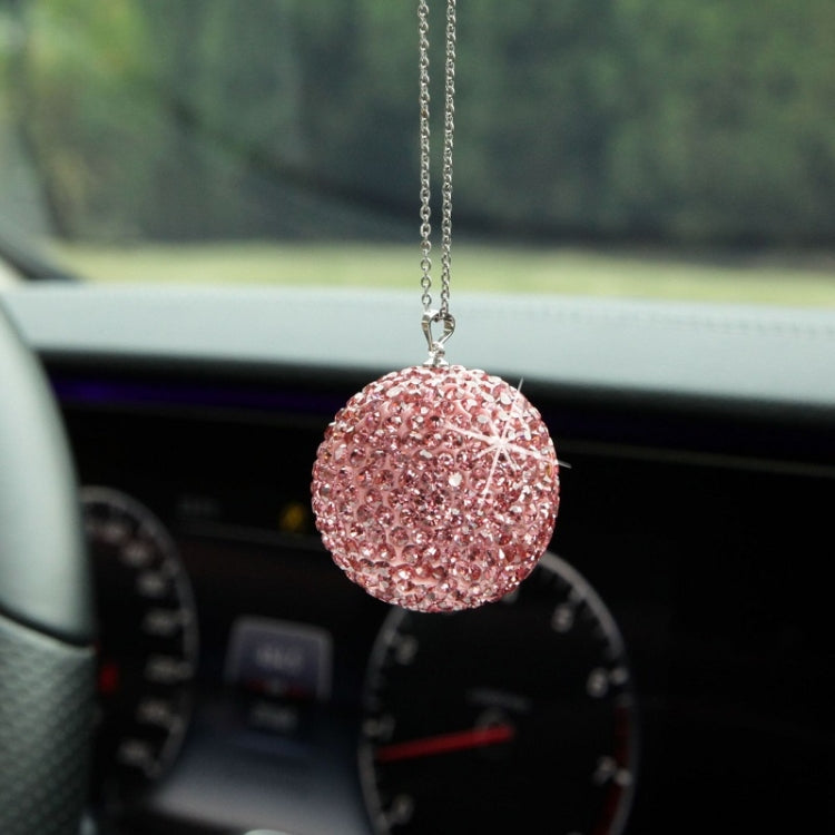 Car Diamond Crystal Ball Rearview Mirror Decoration Pendant(Crystal Yellow)