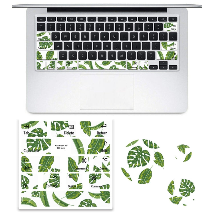 for Macbook Air 13.3 inch 5pcs Laptop Keyboard PVC Sticker(Leaves)
