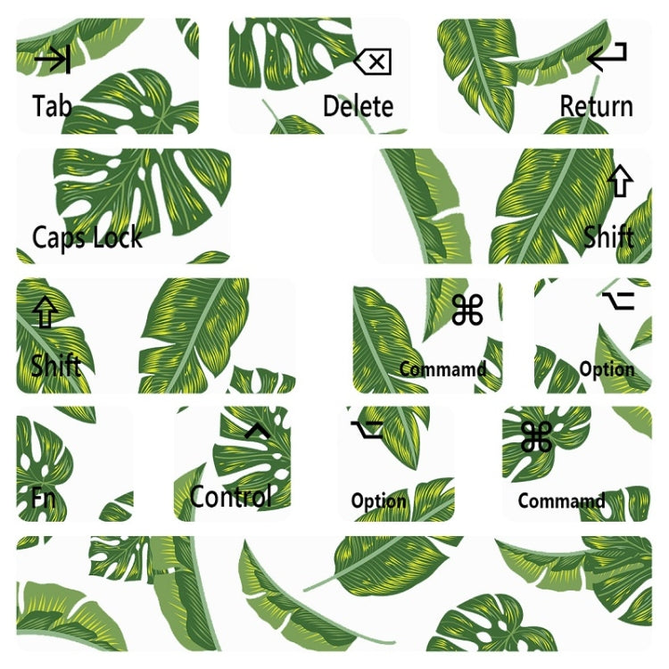 for Macbook Air 13.3 inch 5pcs Laptop Keyboard PVC Sticker(Leaves)