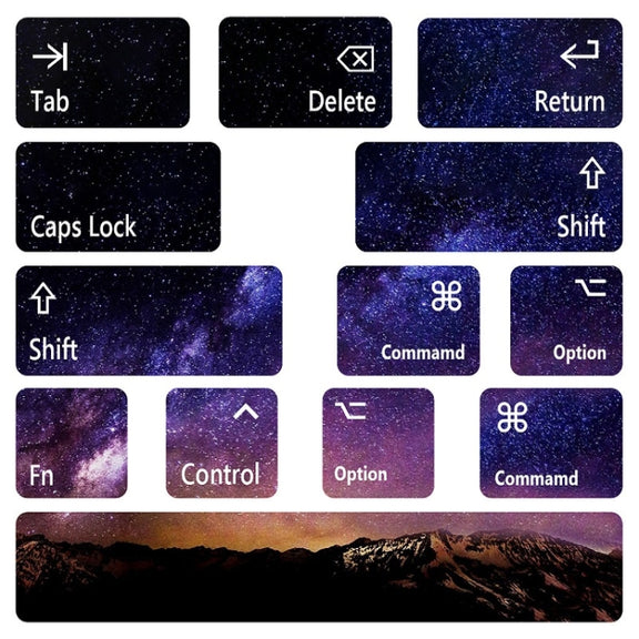 for Macbook Air 13.3 inch 5pcs Laptop Keyboard PVC Sticker(Mountain)
