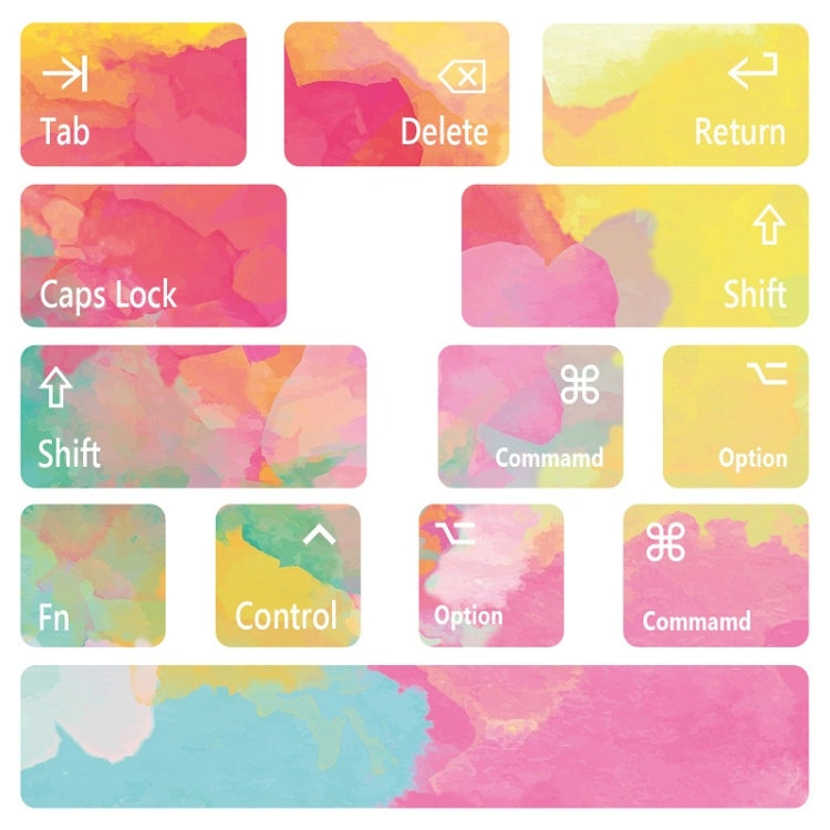 for Macbook Air 13.3 inch 5pcs Laptop Keyboard PVC Sticker(Pink Colorful)