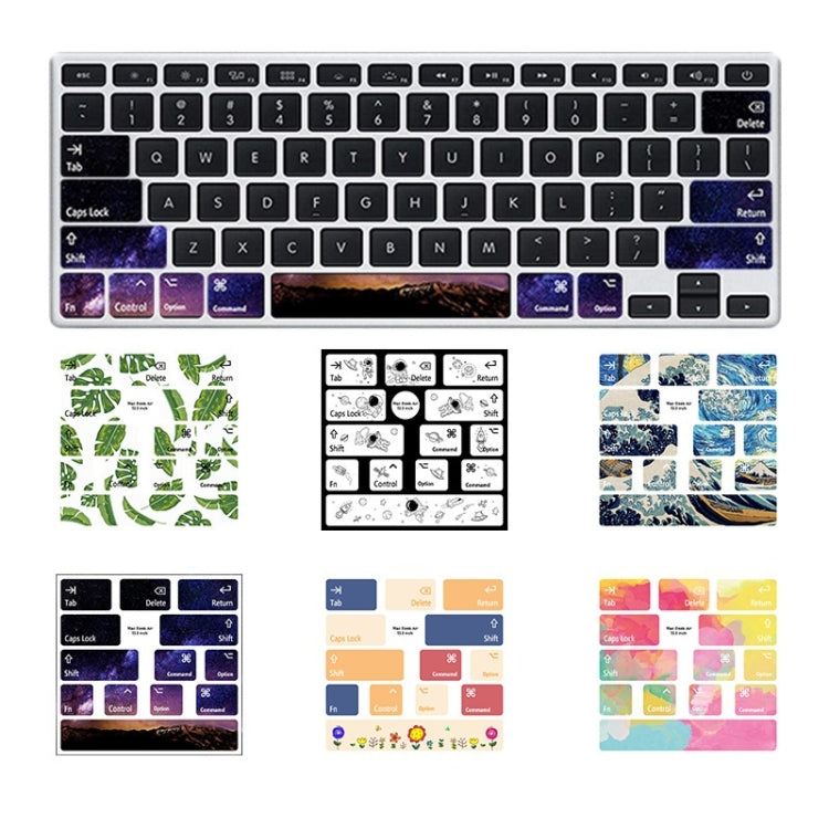 for Macbook Air 13.3 inch 5pcs Laptop Keyboard PVC Sticker(Leaves)