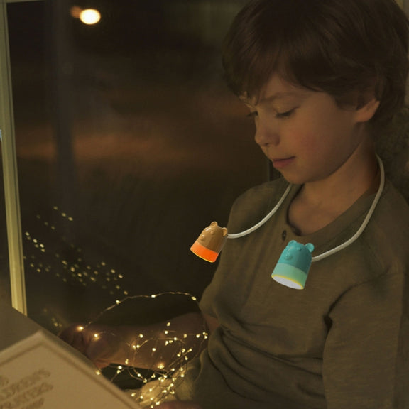 KD201 Portable Lamp Hanging Neck Reading LED Night Light, Style: Little Deer (Blue+Brown)