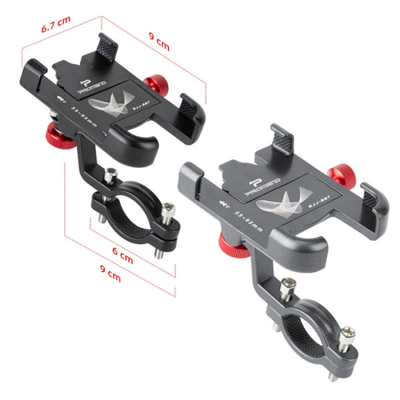 PROMEND SJJ-297 Aluminum Alloy Rotation Adjustable Bicycle Mobile Phone Bracket(Black)