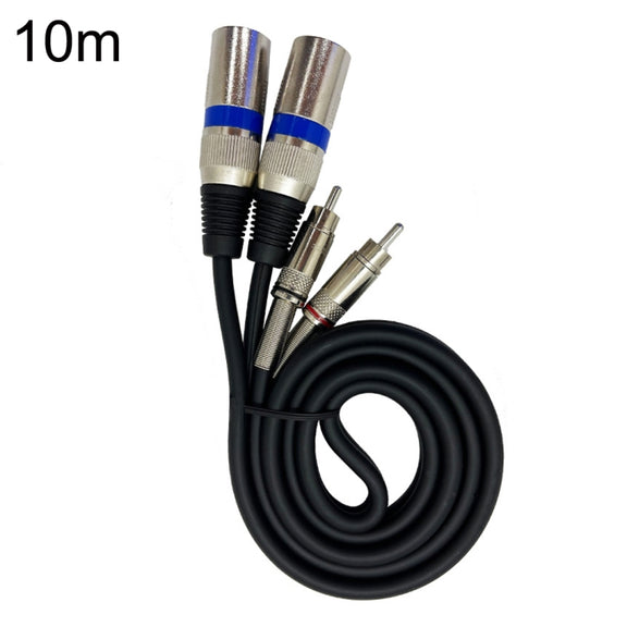 2RCA Male 2XLR Caron Male Speaker Audio Balance Cable, Length: 10m