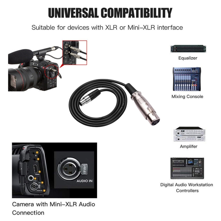 Xlrmini Caron Female To Mini Female Balancing Cable For 48V Sound Card Microphone Audio Cable, Length: 10m