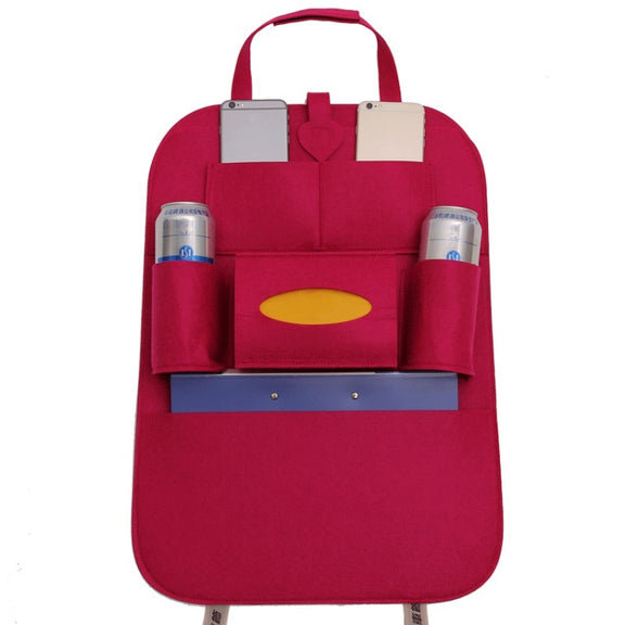 Car Multifunctional Seat Back Storage Hanging Bag, Size: 40x56cm(Rose Red)
