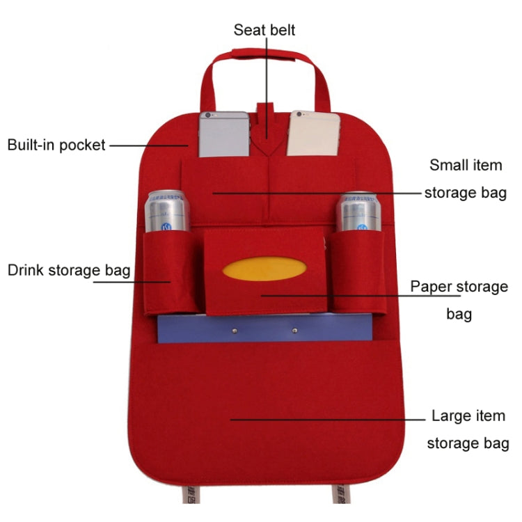 Car Multifunctional Seat Back Storage Hanging Bag, Size: 40x56cm(Dark Gray)