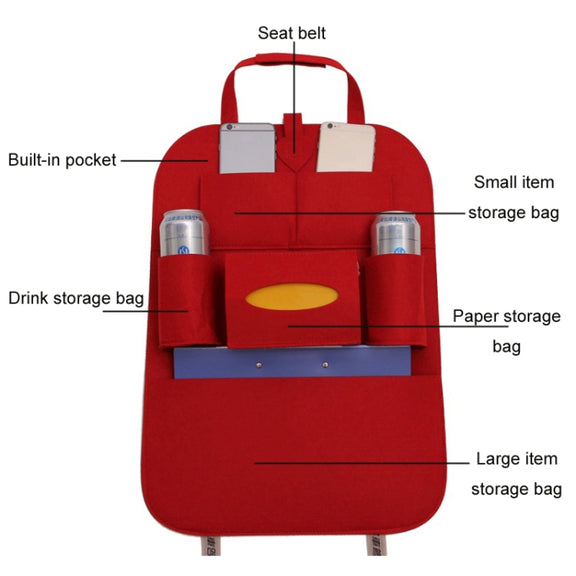 Car Multifunctional Seat Back Storage Hanging Bag, Size: 40x56cm(Beige)