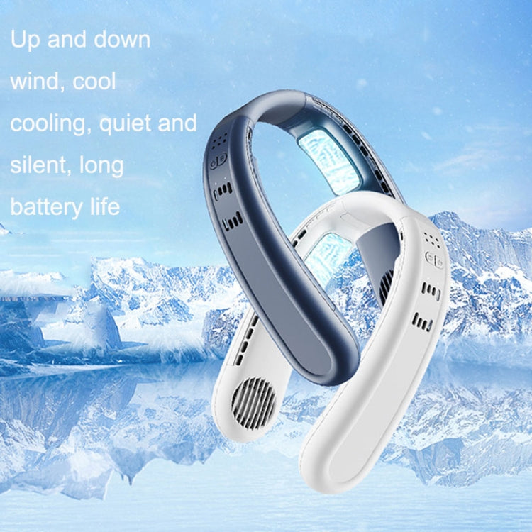F63 Semiconductor Cooling Hanging Neck Fan USB Silent Outdoor Mini Fan(White)