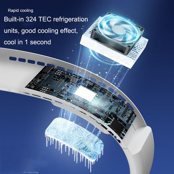 F63 Semiconductor Cooling Hanging Neck Fan USB Silent Outdoor Mini Fan(White)
