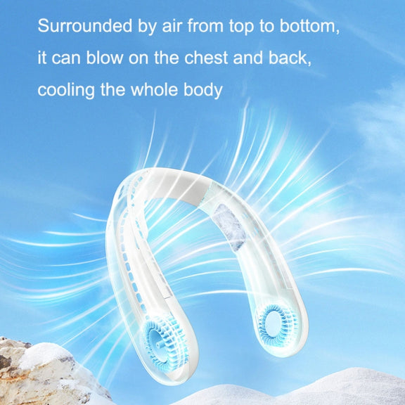 F63 Semiconductor Cooling Hanging Neck Fan USB Silent Outdoor Mini Fan(White)