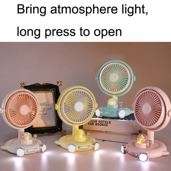 Household Cute Pet Fan USB Desktop Night Light Fan(Apricot)