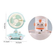 Household Cute Pet Fan USB Desktop Night Light Fan(Yellow)