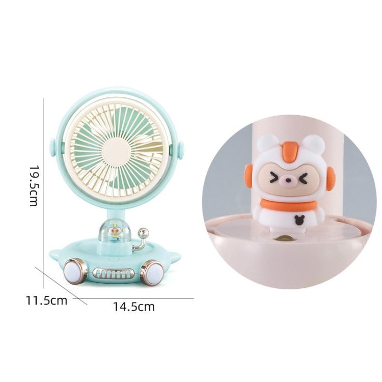 Household Cute Pet Fan USB Desktop Night Light Fan(Blue)