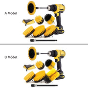 8 In 1 Electric Drill Crevice Cleaning Brush Car Wash Tool Set, Size: B Model(Yellow)