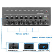 8 Way Mixer With Single Channel Stereo Switching Mini Signal Hybrid Small Audio