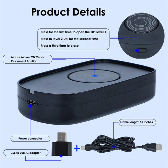 H26 Automatic Movement Virtual Mouse To Prevent Computer Lock Screen(Black)