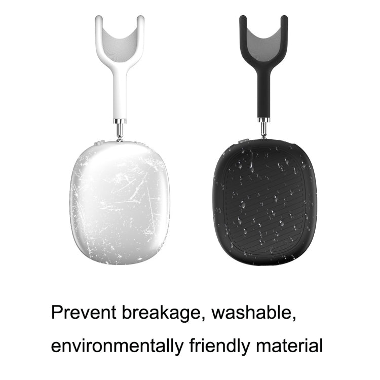 T2 For Apple AirPods Max 1pair Bluetooth Headset Anti-Fall Silicone Protective Case(Black)