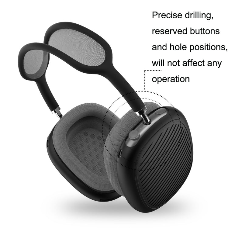 T2 For Apple AirPods Max 1pair Bluetooth Headset Anti-Fall Silicone Protective Case(Black)