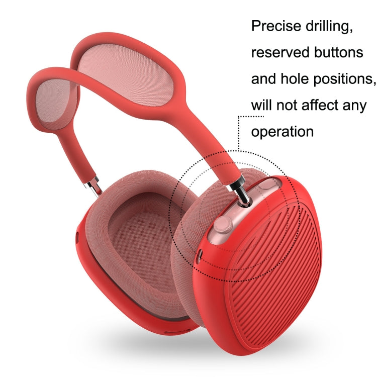T2 For Apple AirPods Max 1pair Bluetooth Headset Anti-Fall Silicone Protective Case(Red)