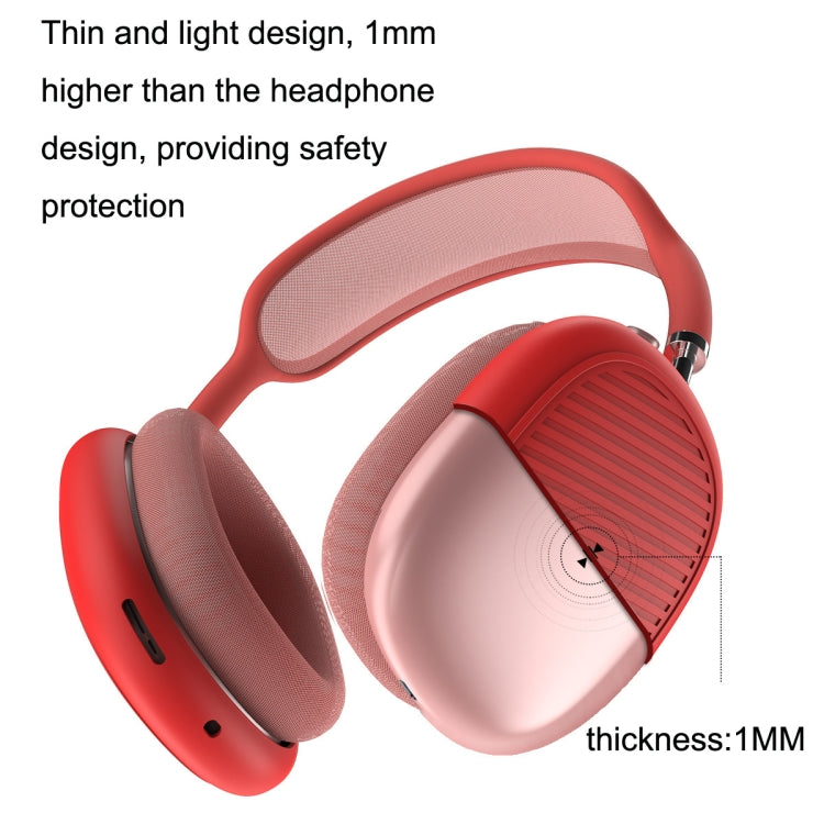 T2 For Apple AirPods Max 1pair Bluetooth Headset Anti-Fall Silicone Protective Case(Red)