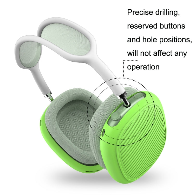 T2 For Apple AirPods Max 1pair Bluetooth Headset Anti-Fall Silicone Protective Case(Luminous Green)