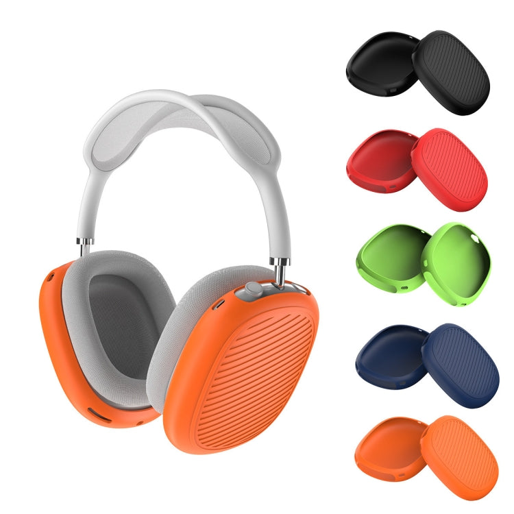 T2 For Apple AirPods Max 1pair Bluetooth Headset Anti-Fall Silicone Protective Case(Black)