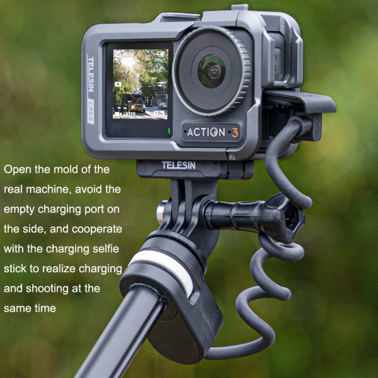 For DJI Osmo Action 3 TELESIN OA-FMS-004 Motion Camera Metal Rabbit Cage Protection Frame(Grey)