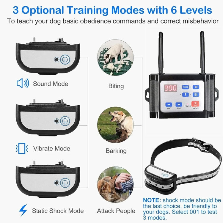 Outdoor Wireless Electronic Pet Fence Night Reflective Collar, Specification: One for One(EU Plug)