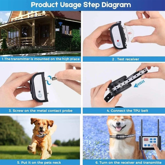 Outdoor Wireless Electronic Pet Fence Night Reflective Collar, Specification: One for  Three(UK Plug)