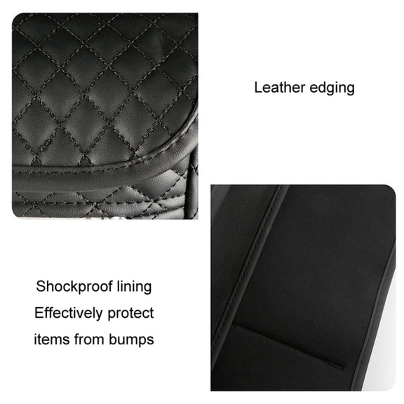 Car Central Control Seat Back Leather Multifunctional Storage Bag(Black)