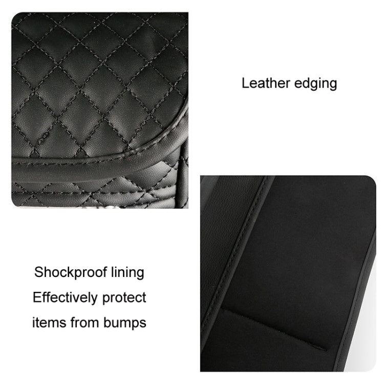 Car Central Control Seat Back Leather Multifunctional Storage Bag(Black)