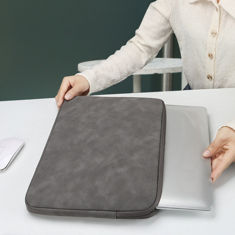 ND12 Lambskin Laptop Lightweight Water-resistant Sleeve Bag, Size: 13.3 inches(Deep Gray with Bag)
